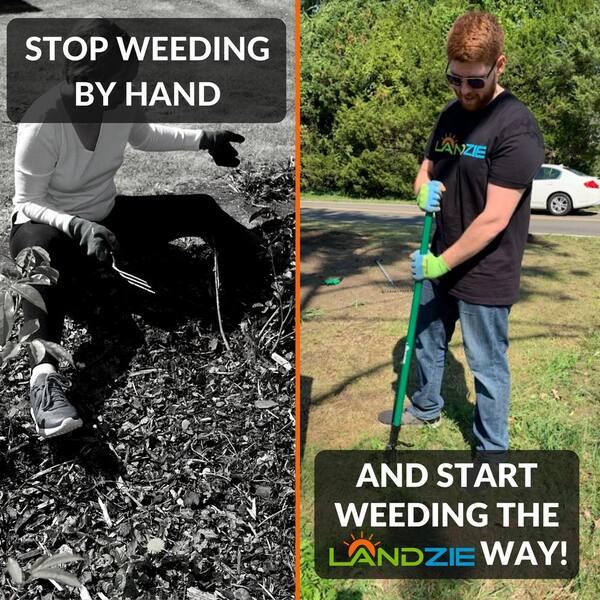 2-in-1 Garden Hoe And Weed Puller Tool - Adjustable Long Handle Weeding Tool