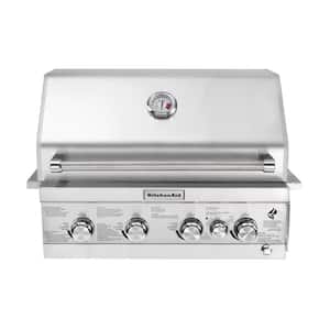 4-Burner Built-in Propane Gas Island Grill Head in Stainless Steel with Rotisserie Burner