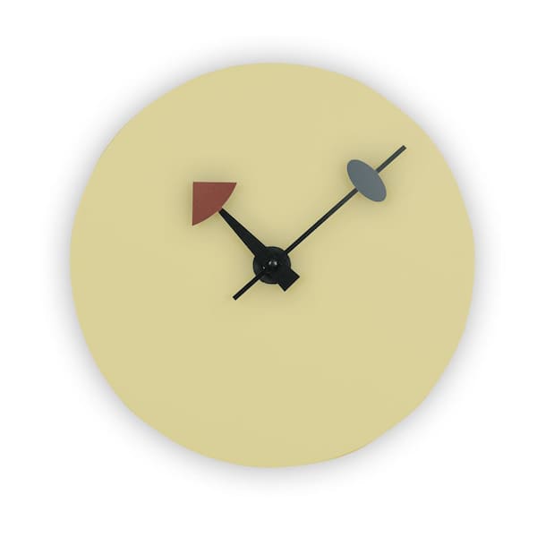 Leisuremod Manchester Cream Analog Wood Non-Ticking Wall Clock