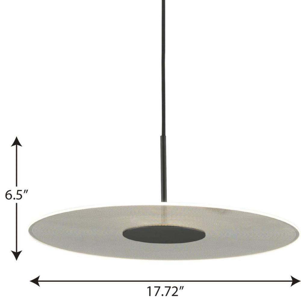 Matte Black LED Pendant Light with Nickel Accents
