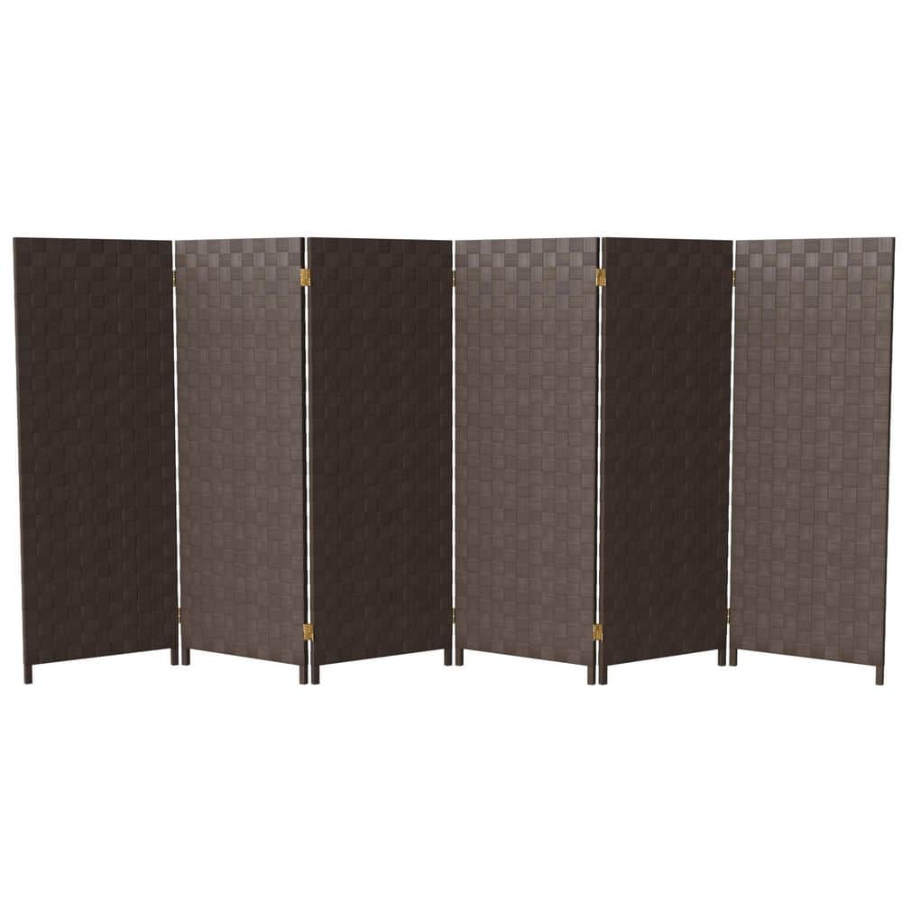 4 ft. Short Woven Fiber Outdoor All Weather Folding Screen - 6 Panel - Dark Brown price history on PriceWatchPro