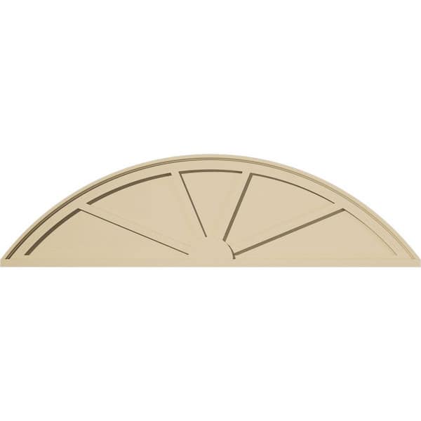 Ekena Millwork 56-in W x 15-in H x 2-in P Segment Arch 4-SpokeSignature Urethane Pediment, Primed Tan