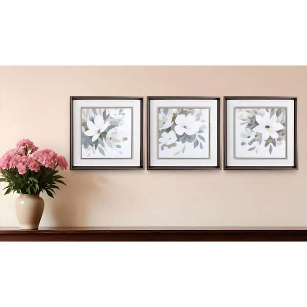 3-Piece Framed Graphic Print Plants & Flowers 17.00 in. x 17.00 in.