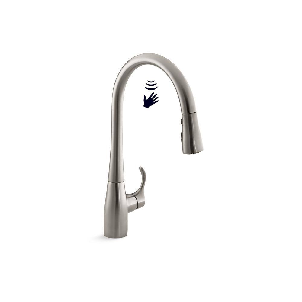 Vibrant Stainless Steel Touchless Pull-Down Kitchen Faucet