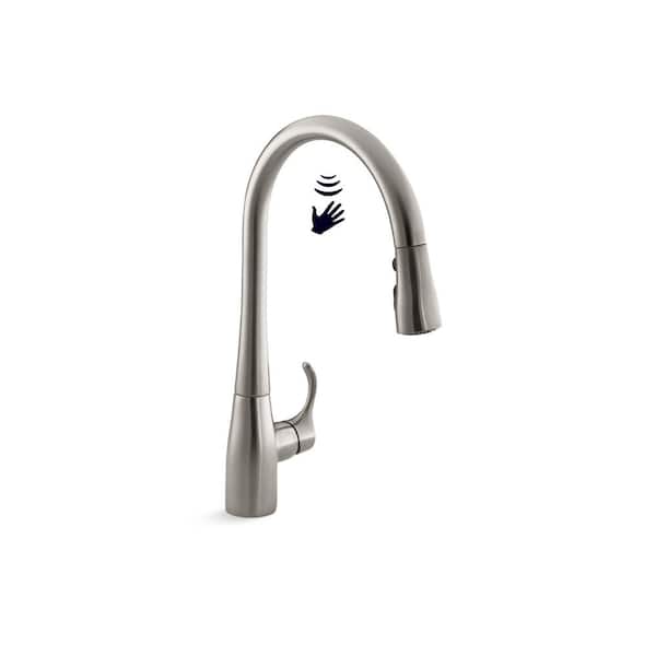 KOHLER Simplice Touchless Single-Handle Pull-Down Sprayer Kitchen Faucet in Vibrant Stainless