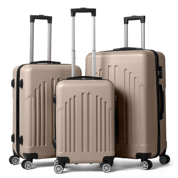 Karl home Nested Hardside Luggage Set in Gold, 3 Piece - TSA Compliant
