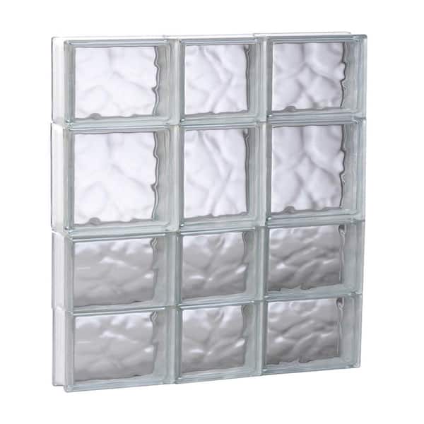 Clearly Secure 21.25 in. x 25 in. x 3.125 in. Frameless Wave Pattern Non-Vented Glass Block Window