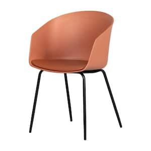 Flam Chair with Metal Legs, Burnt Orange and Black