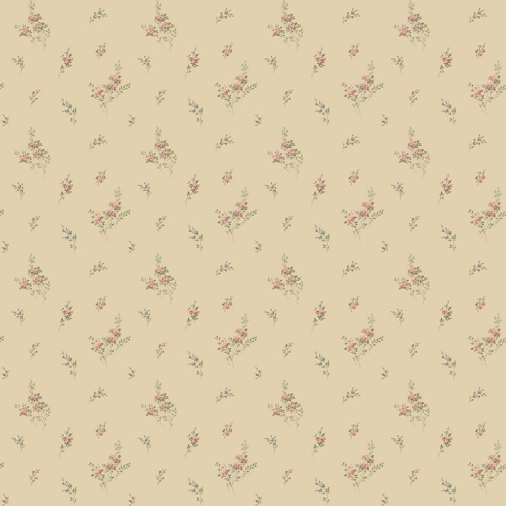 Tiny Rose Cluster Design Pink Vinyl Wallpaper Roll