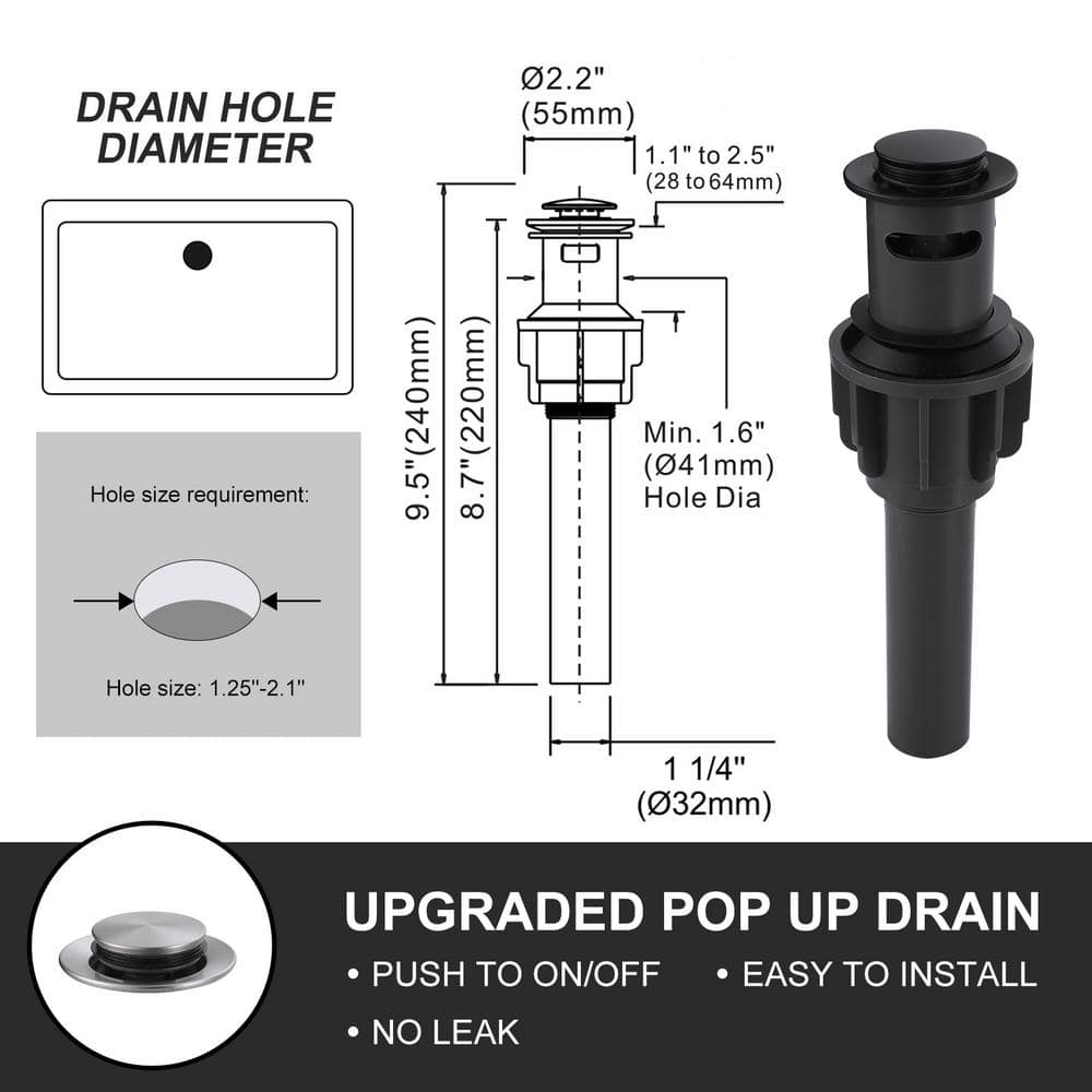 Matte Black 8-Inch Widespread Double Handle Bathroom Faucet