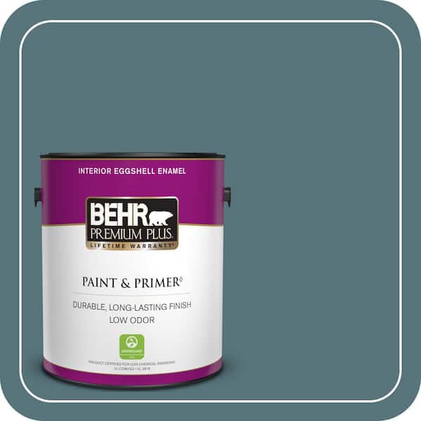 BEHR PREMIUM PLUS 1 gal. Home Decorators Collection #HDC-FL15-03 Blue Sage Eggshell Enamel Low Odor Interior Paint & Primer