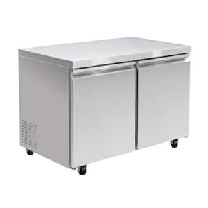 48 in. W 12 cu. ft. Commercial Under Counter Refrigerator Cooler in Stainless Steel