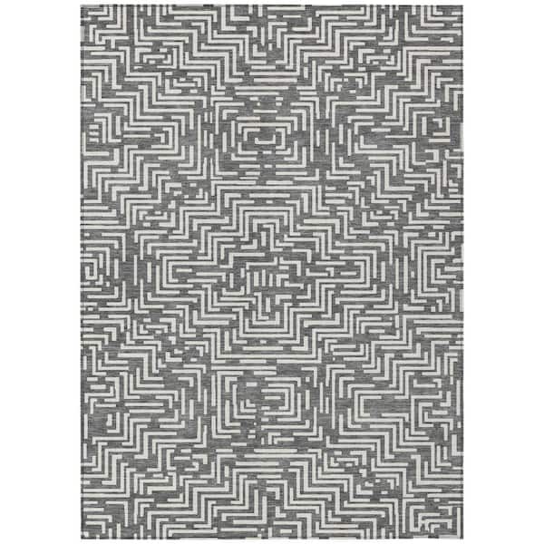 Chantille Machine Washable Indoor/Outdoor Abstract ACN2664 Gray 10 ft. x 14 ft. Area Rug