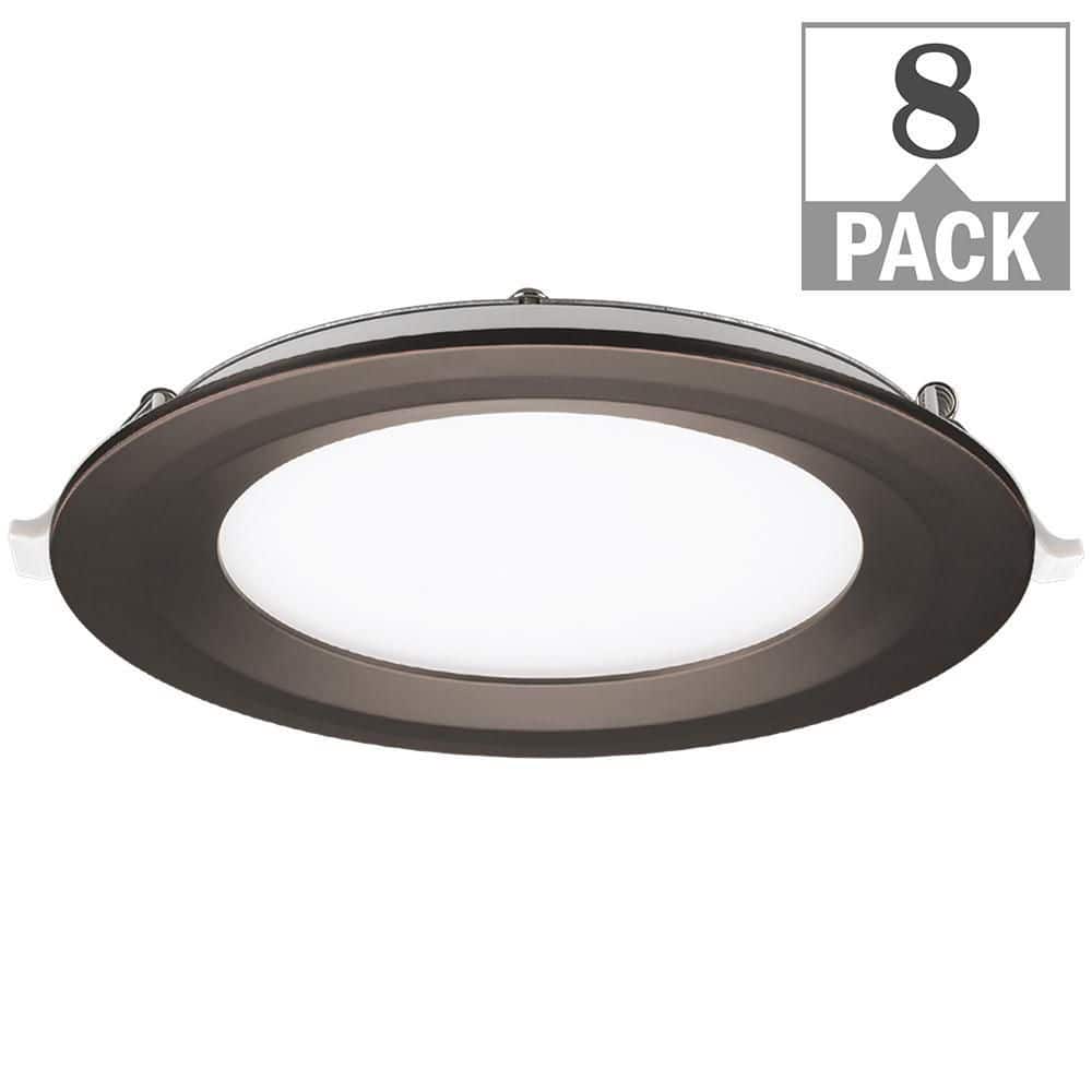 6 in. Canless Integrated LED Recessed Light Oil Rubbed Bronze Trim Kit 900l