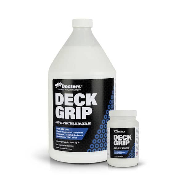 SLIP DOCTORS Deck Grip 1 gal. Clear Semi-Gloss Waterbased Non-Slip Exterior/Interior Concrete Sealer for Slippery Surfaces