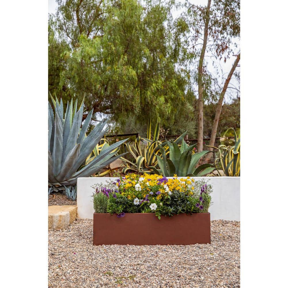48" Square Rust Corten Steel Raised Garden Bed