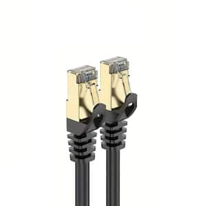 1.65 ft. Cat 8 Ethernet Cable Shielded Heavy-Duty High Speed LAN Cable, 40Gbps 2000Mhz in Black (5-Pack)