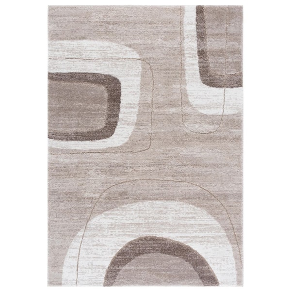 Northport 9 ft. x 12 ft. Taupe/Ivory Geometric Abstract Area Rug