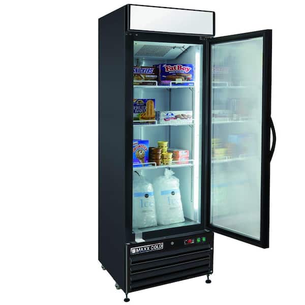 27 in. Merchandiser Freezer with Automatic Defrost Cycle, Reach-In Freezer, 23 cu. ft. Black