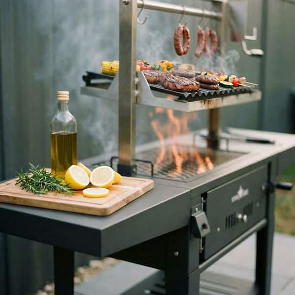 Sunstone 24 in. Portable Charcoal Grill Base w/Santa Maria Rim in
