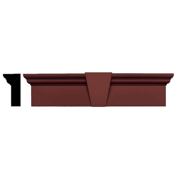 Builders Edge 3-3/4 in. x 9 in. x 43-5/8 in. Composite Flat Panel Window Header with Keystone in 027 Burgundy Red