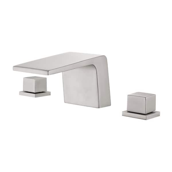 8 in. Widespread Double Handle Bathroom Faucet in Nickel