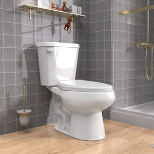 2-Piece 1.28 GPF Toilets Single Flush Round Softclose Toilet in White Seat Included 12 Rough-in Bath Toilet