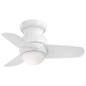 Spacesaver 26 in. Integrated LED Indoor White Ceiling Fan with Light with Wall Control
