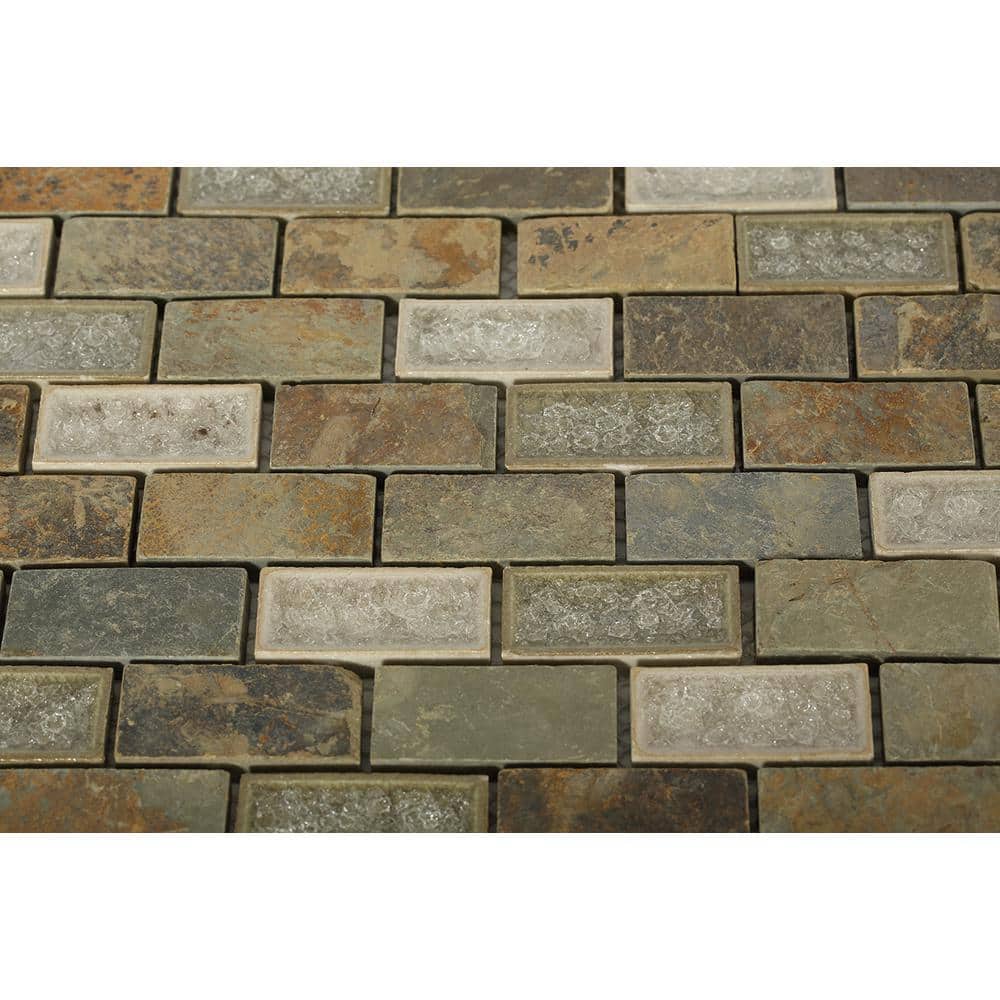 Cream Stone Look Brick Joint Mosaic Wall Tile