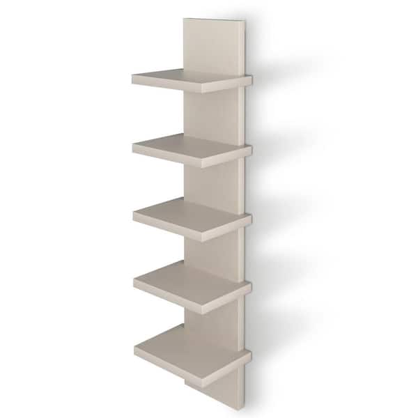 Unbranded 7.2 in W x 5.5 in D Beige 5 Tier Decorative Wall Shelf Storage
