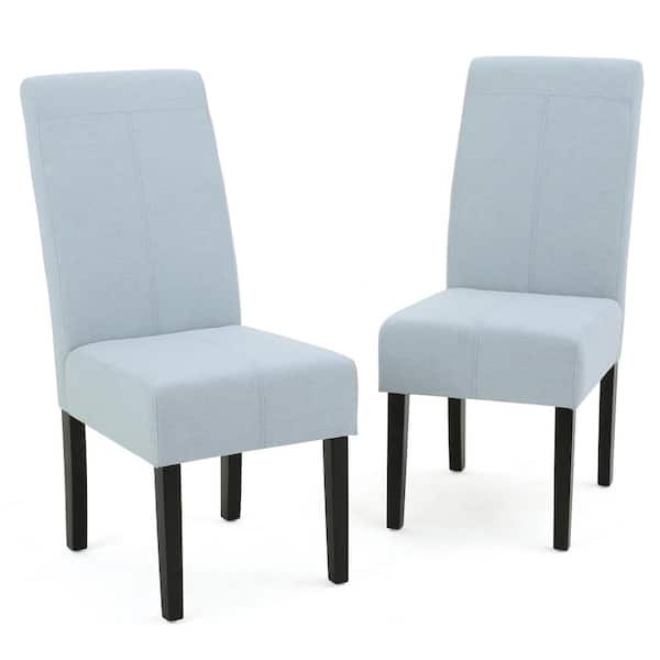 Noble House Perticia Light Sky Fabric Upholstered Dining Chair (Set of 2)