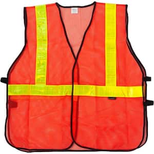 Orange, Lattice Reflective Safety Vest, Hook and Loop Closer, Extra Large, 10 Pcs
