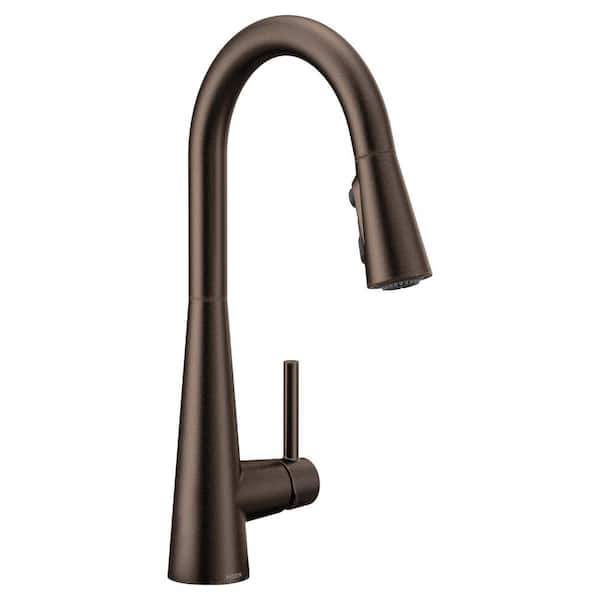 Sleek Oil-Rubbed Bronze 15.56 in. H Pull Down Sprayer Kitchen Faucet with 360 Degree Spout Swivel and Power Boost
