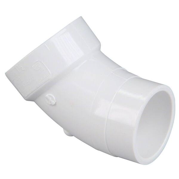 NIBCO 2 in. PVC DWV 45Degree Spigot x Hub Street Elbow Fitting C48062HD2