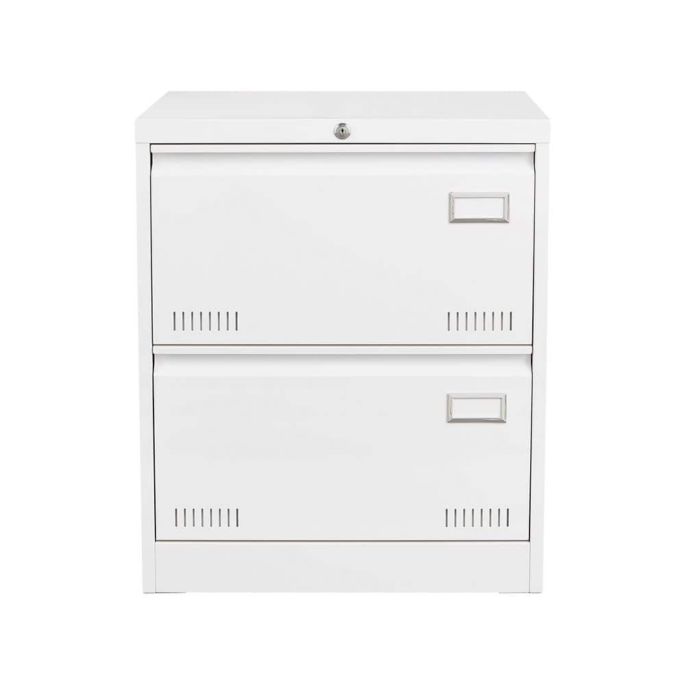 23.6 in. W 2 Drawer Metal Vertical File Cabinet with Lock, White Tool Case, Portable Tool Boxes price history on PriceWatchPro