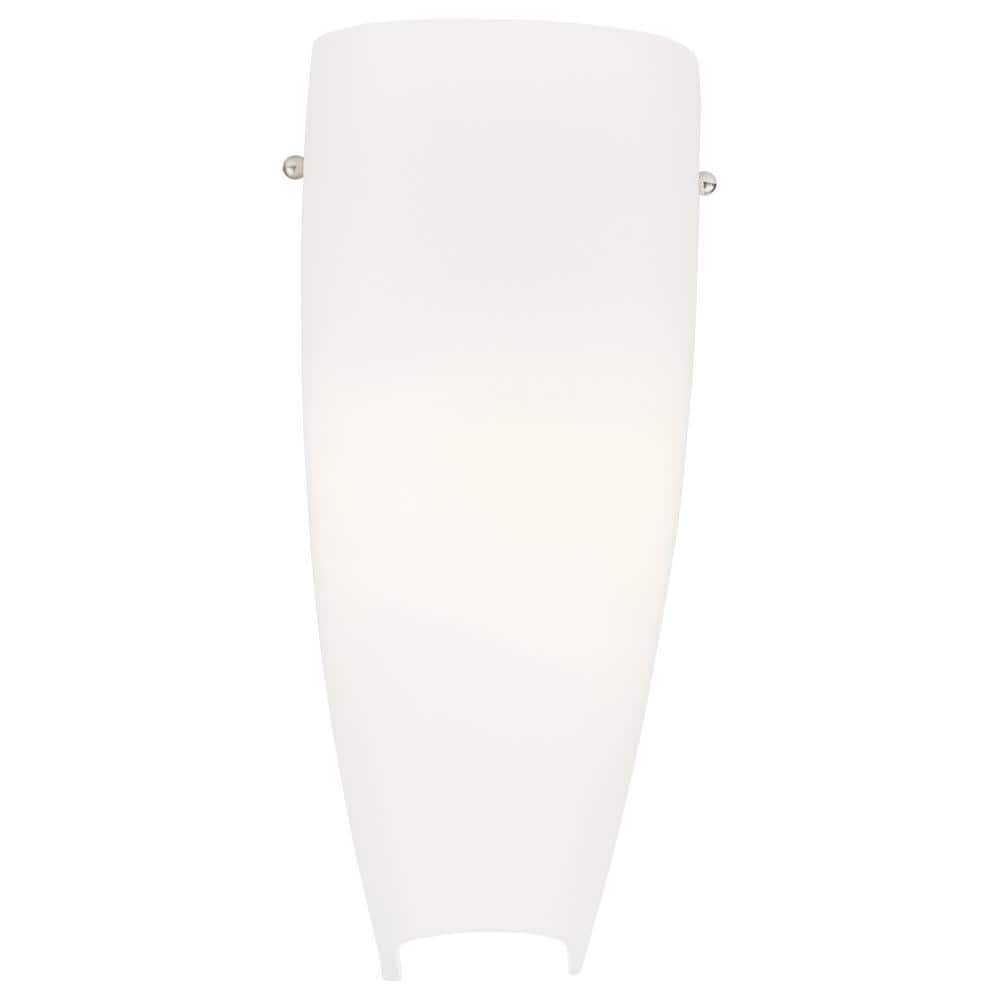 Daphne Opal Glass Brushed Steel 14" Wall Sconce