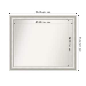 Parlor White 45.5 in. x 37.5 in. Custom Non-Beveled Recycled Polystyrene Framed Bathroom Vanity Wall Mirror