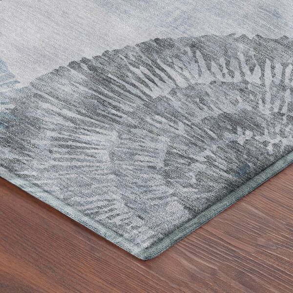 Mayfield Premium Machine Washable Abstract AMF2351 Denim 10 ft. x 14 ft. Area Rug