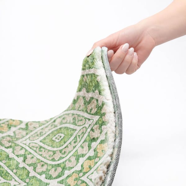 Dream Shag Premium Machine Washable Abstract ADS761 Green 10 ft. x 14 ft. Area Rug