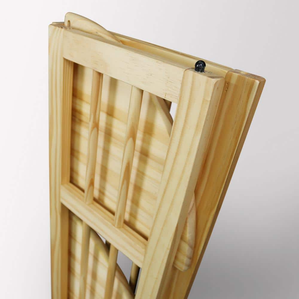 Natural Solid Wood 4-Shelf Corner Folding Bookcase