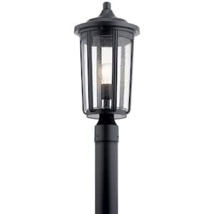 Fairfield 1-Light Black Aluminum Hardwired Waterproof Outdoor Post Light with No Bulbs Included (1-Pack)