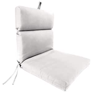 Sunbrella 22" x 44" Linen Natural Off-White Solid Rectangular French Edge Outdoor Chair Cushion
