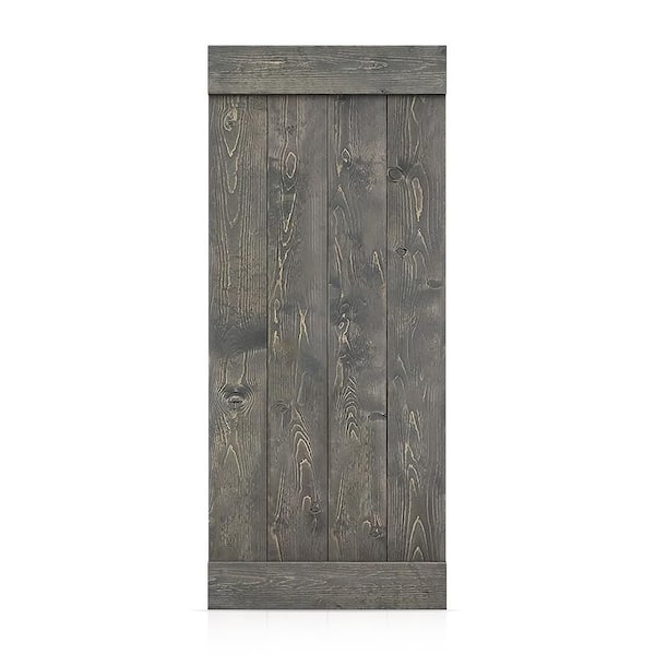 CALHOME 32 in. x 58 in. Weather Gray Solid Pine Wood Bathroom Stall Partition Door Slab