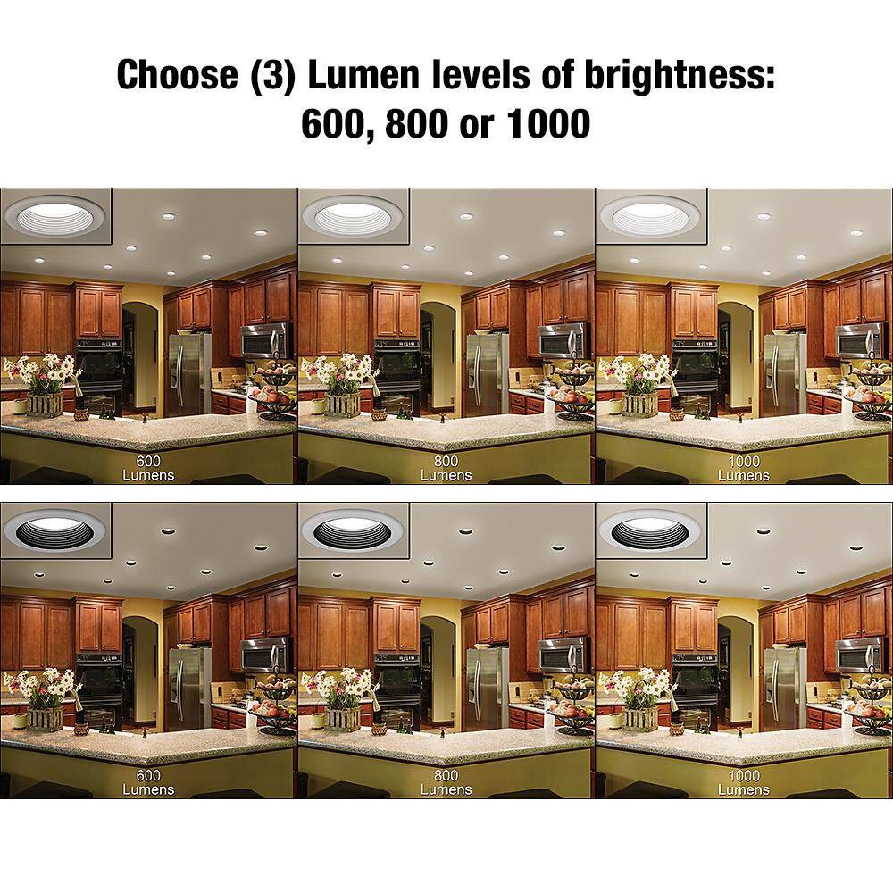 4-Inch White Aluminum LED Recessed Downlight with Adjustable Color and Brightness