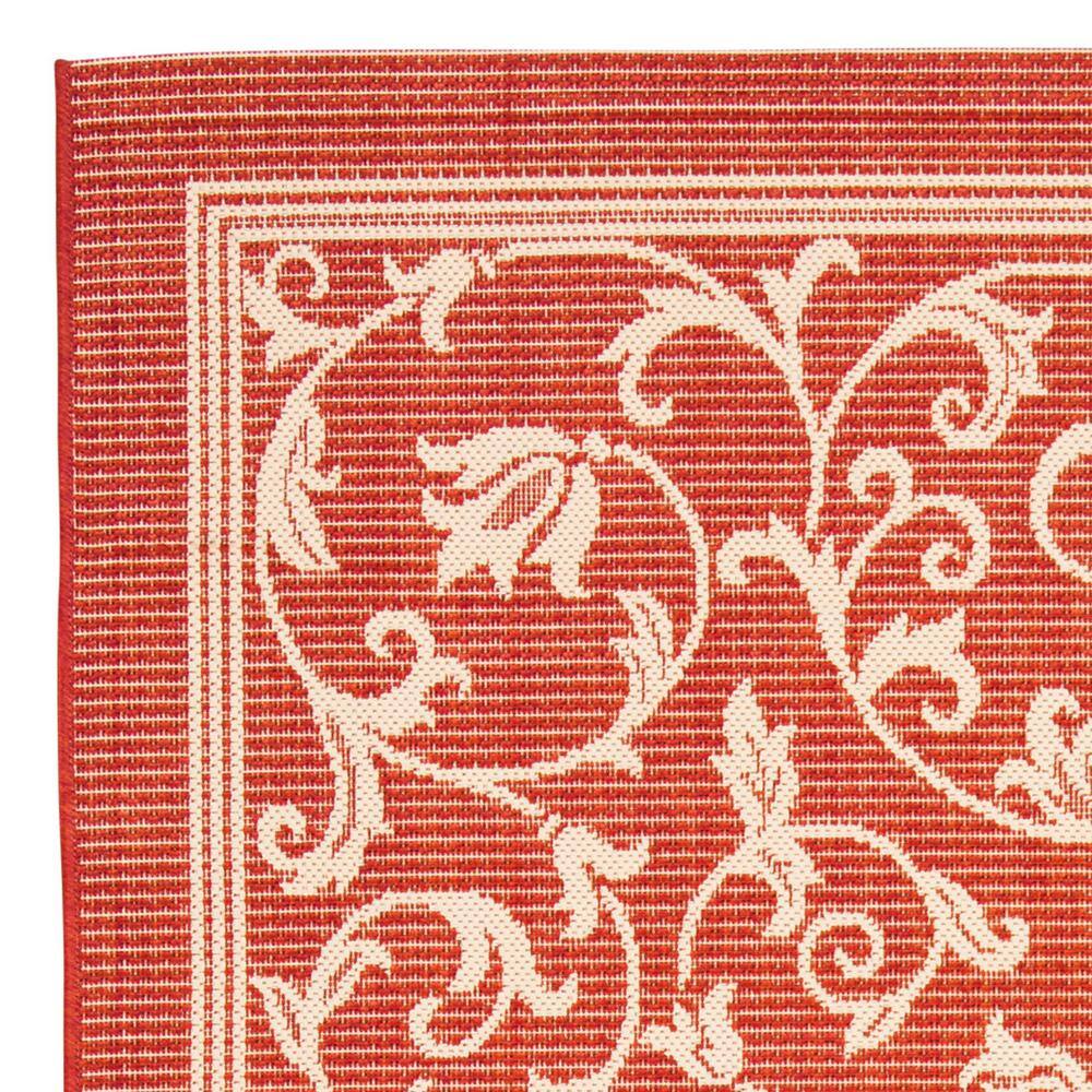 Burnt Orange Baroque Print Rectangular Outdoor Area Rug