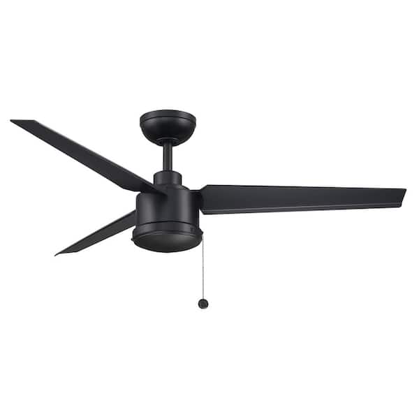 FANIMATION PC/DC 52 in. Indoor/Outdoor Ceiling Fan with Black Blades in Black
