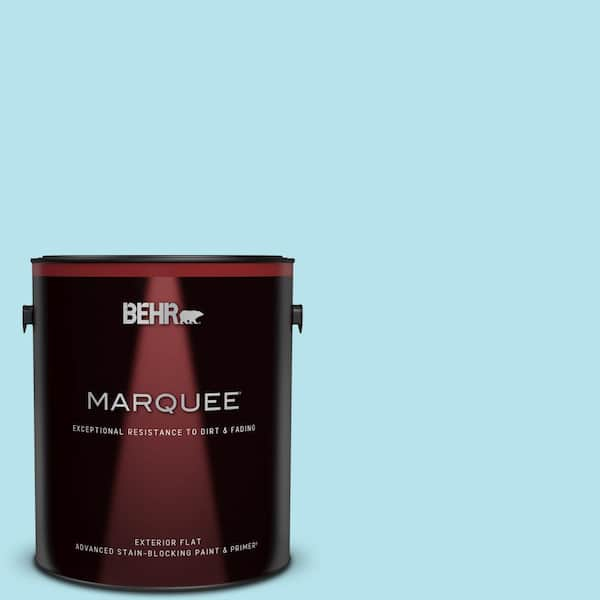 BEHR MARQUEE 1 gal. #P490-1 Ocean Front Flat Exterior Paint & Primer