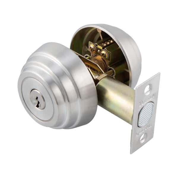 Double Lock Cylinder Security Door Lock on Both Side Silver for Wood Doors,  door lock 