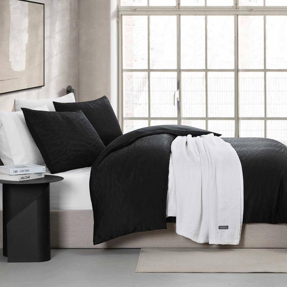 King Black Microfiber Reversible Comforter Set with Shams