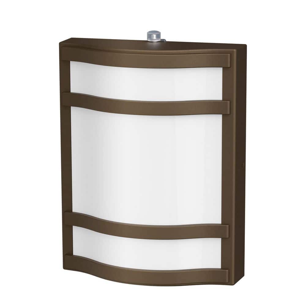 100-Watt Equivalent Integrated LED 10.5 in. Dusk to Dawn Decorative Wall Pack Light 4000K (2-Pack) price history on PriceWatchPro